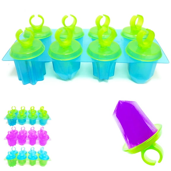 Jewel Ring Ice Pop Popsicle Molds Maker Frozen Dessert Treats Refreshing DIY 8PC