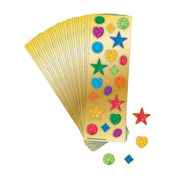 Jewel Sticker Sheets - Stationery - 24 Pieces