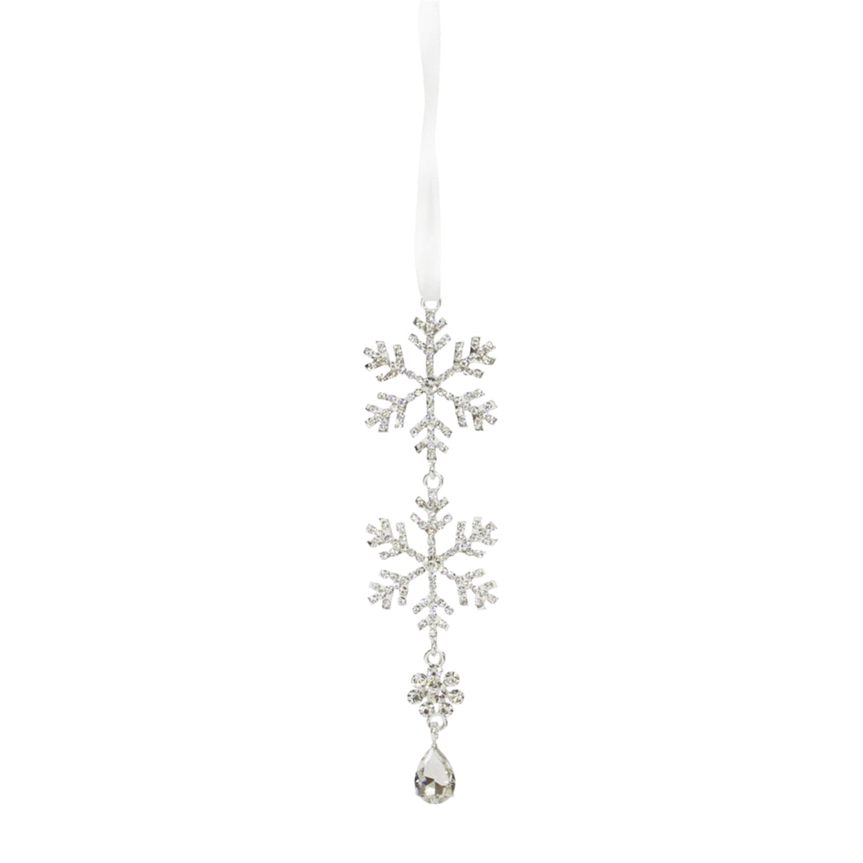 Jewel Tiered Snowflake Ornament (Set Of 12) 8"H Metal