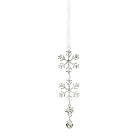 Jewel Tiered Snowflake Ornament (Set Of 12) 8"H Metal