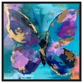 thumbnail image 1 of Jewel Toned Butterfly Colorful Canvas Wall Art by Art Remedy, Black Floater Frame, 24"x24", 1 of 7