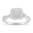 thumbnail image 1 of AFFY 14K White Gold over Silver 0.05CT Round Natural White Diamond Promise Ring for Women-5, 1 of 5