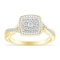 thumbnail image 1 of AFFY 14K Yellow Gold over Silver 0.05CT Round Natural White Diamond Promise Ring for Women-12, 1 of 5