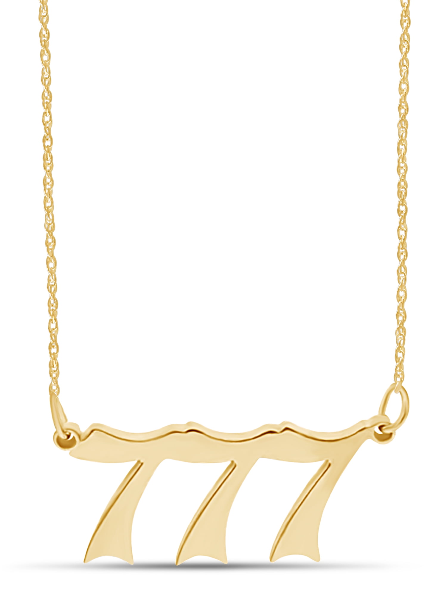 AFFY 14K Yellow Gold over Silver Angel Number Necklace 777 AFFY 14K Yellow Gold over Silver Angel Number Necklace 777