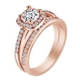 thumbnail image 1 of AFFY 2.25CT Round White Cubic Zirconia Wedding Bridal Ring Set 14K Rose Gold over Silver-8, 1 of 1