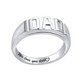 thumbnail image 1 of AFFY Father's Day Jewelry Gifts 14K White Gold over Silver Men's DAD Band Ring-14, 1 of 7