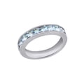 thumbnail image 1 of AFFY 1.35CT Simulated Blue Aquamarine CZ Eternity Band Ring 14k White Gold over Silver-10.5, 1 of 6