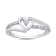 thumbnail image 1 of AFFY White Cubic Zirconia Heart Promise Ring in 14K White Gold over Sterling Silver-5.5, 1 of 6