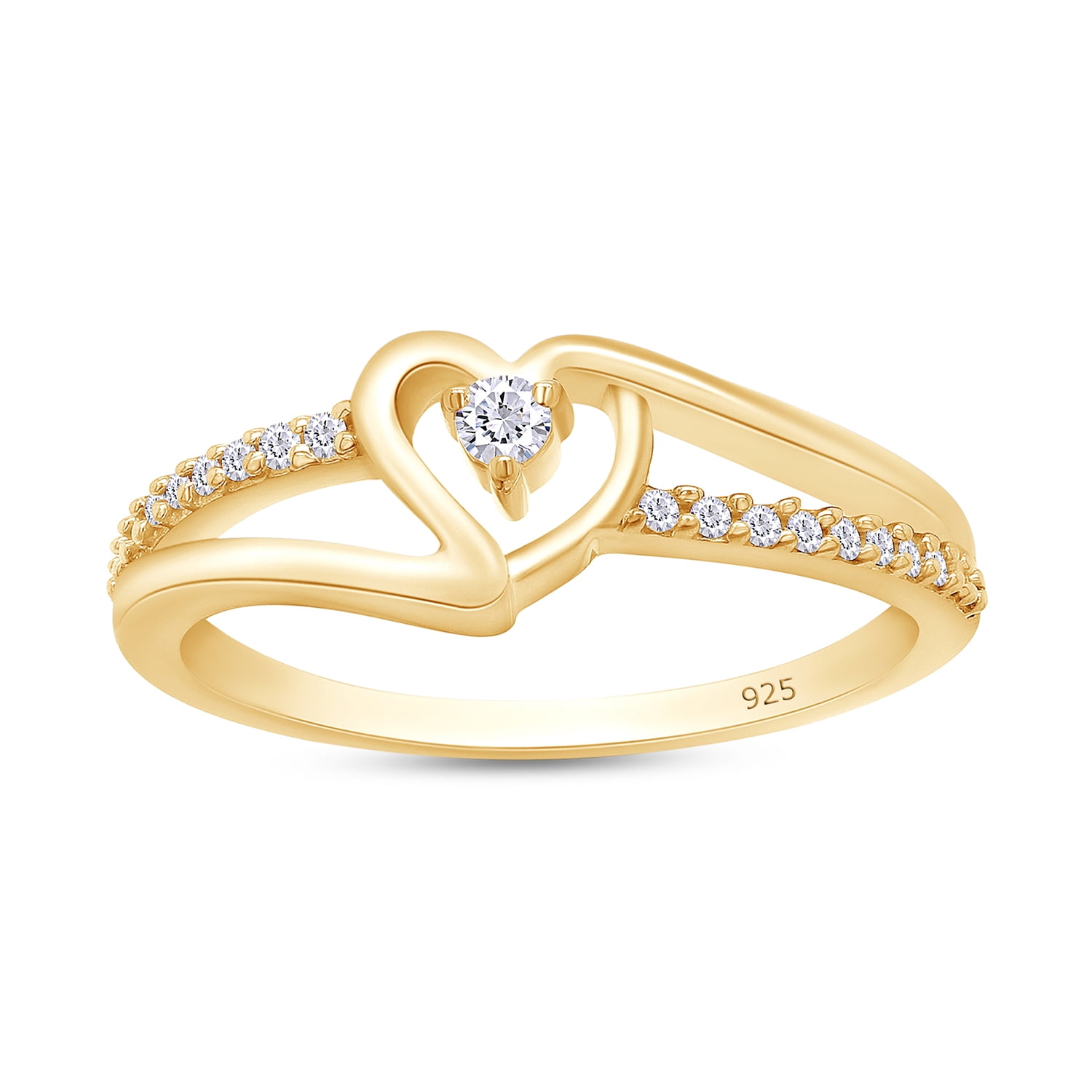 AFFY Simple Daisy Flower Promise Ring 14k White Gold Over Sterling Silver For Women Ring Size 8