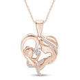 thumbnail image 1 of AFFY White Cubic Zirconia Mom Heart Pendant Necklace 14k Rose Gold over Silver, 1 of 5