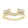 thumbnail image 1 of AFFY White Cubic Zirconia Solitaire Anniversary Wrap Enhancer Ring in 14k Yellow Gold over Sterling Silver-10, 1 of 8