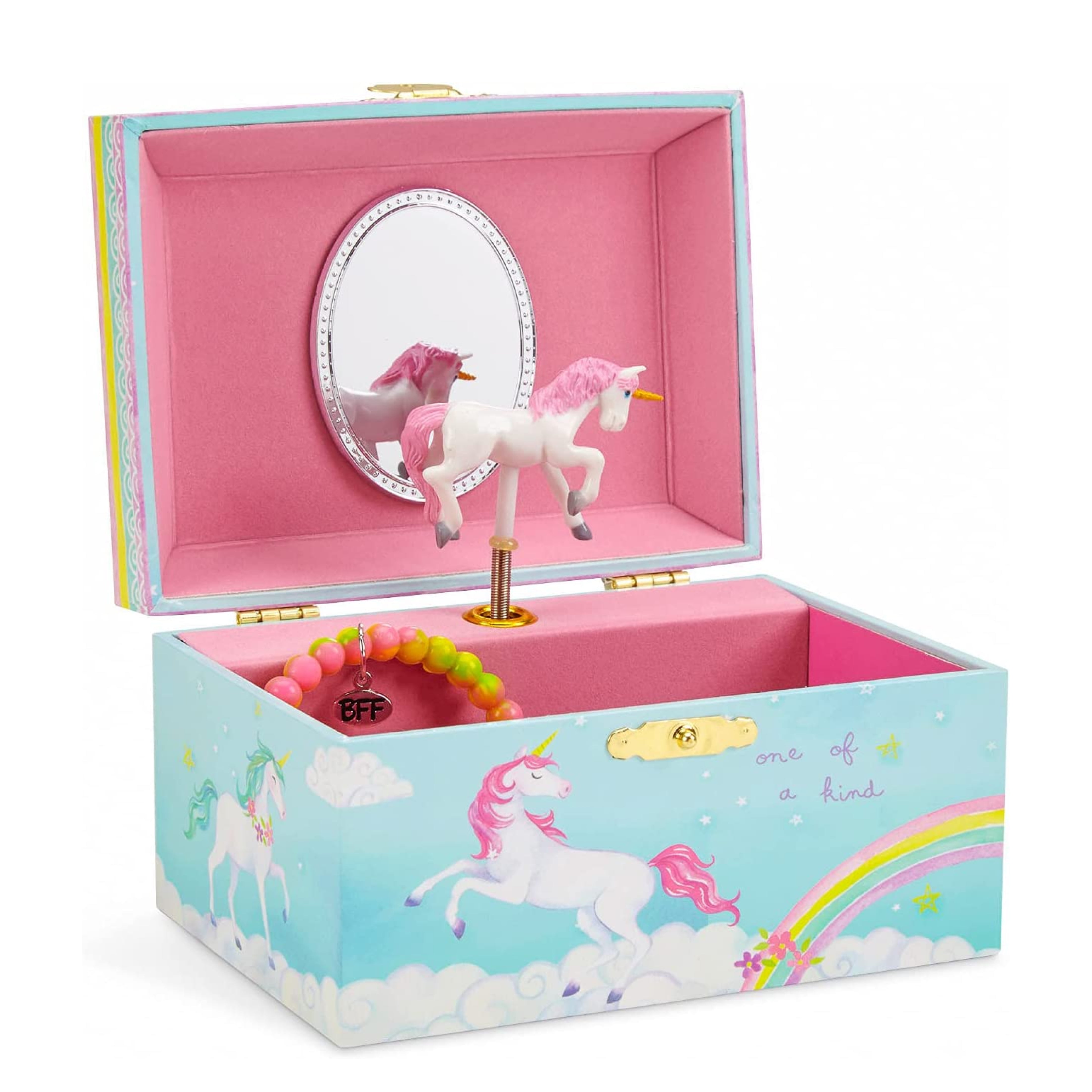 ミュージック UNICORN THE BOX DVD-BOX JewelKeeper Girl's Musical Jewelry Box, Unicorn & Rainbow Design