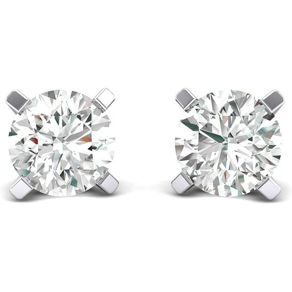 JewelMore 1/2ct tw Round Diamond Stud Earrings 14k Gold