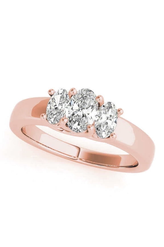 1.5 Carat and 2.5 Carat 3 stones Oval Lab Grown Diamond Engagement Ring for Women | 14K Gold | F-G Color, VS-SI Clarity | Outstanding Designed Set | 30 Day Free Return