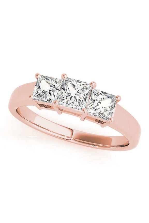 1 Carat and 2 Carat 3 stones Princess Lab Grown Diamond Engagement Ring for Women | 14K Gold | F-G Color, VS-SI Clarity | Beautiful Set | 30 Day Free Return