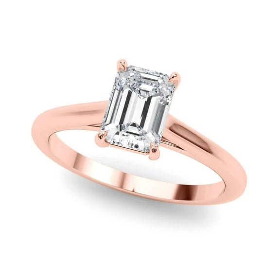 JewelMore 1 Carat to 3 Carat Emerald Cut Lab Grown Diamond Graduated Engagement Ring for Women | 14K Gold | Emerald Cut Diamond Ring | F-G Color, VS-SI Clarity | Splendid Design | 30 Day Free Return