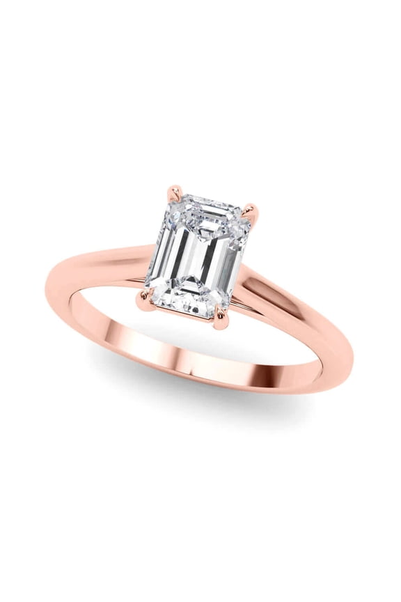 1 Carat to 3 Carat Emerald Cut Lab Grown Diamond Graduated Engagement Ring for Women | 14K Gold | Emerald Cut Diamond Ring | F-G Color, VS-SI Clarity | Splendid Design | 30 Day Free Return