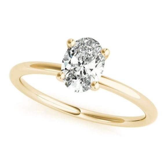 JewelMore 1 Carat to 3 Carat Solitaire Oval Lab Grown Diamond Graduated Engagement Ring for Women | 14K Gold | F-G Color, VS-SI Clarity | Beautiful Set | 30 Day Free Return