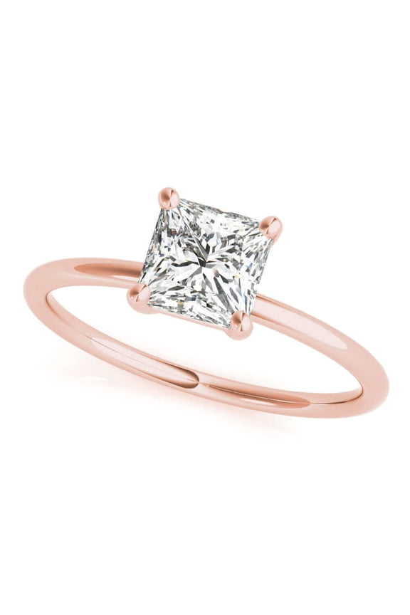 1 Carat to 3 Carat Solitaire Princess Lab Grown Diamond Graduated Engagement Ring for Women | 14K Gold | F-G Color, VS-SI Clarity | Luxury Collection | 30 Day Free Return