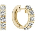 thumbnail image 1 of JewelMore 1 Carat to 5 Carat 14K Gold Round White Diamond Ladies Huggies Hoop Earrings (I1-I2 Clarity)-Certified, 1 of 4