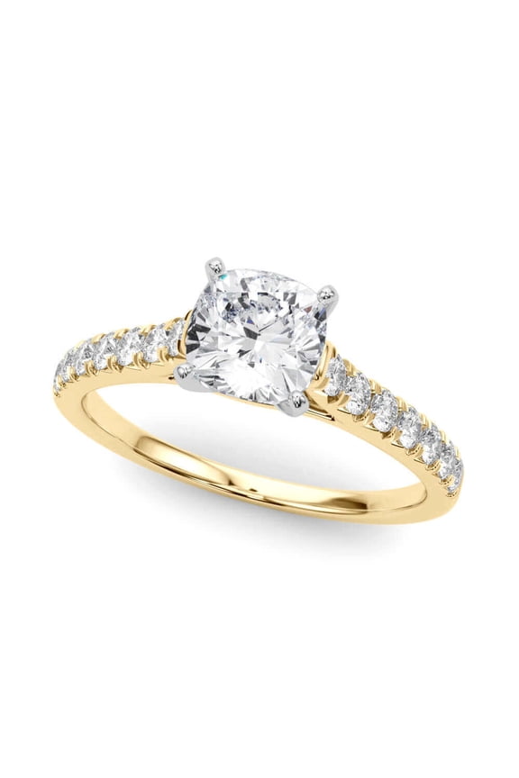2 Carat CUSHION Lab Grown Diamond Engagement Ring for Women | 14K Gold | 1.70 Carat Center stone |F-G Color, VS-SI Clarity | Fine Collection | 30 Day Free Return