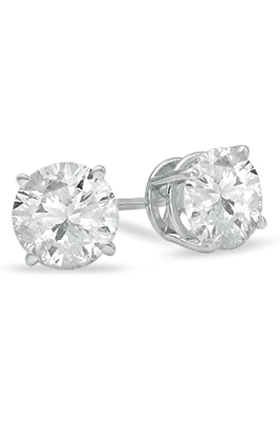 2 Carat Certified 14k Gold Round-Cut Diamond Stud Earrings (2 cttw, I-J Color, I2-I3 Clarity)