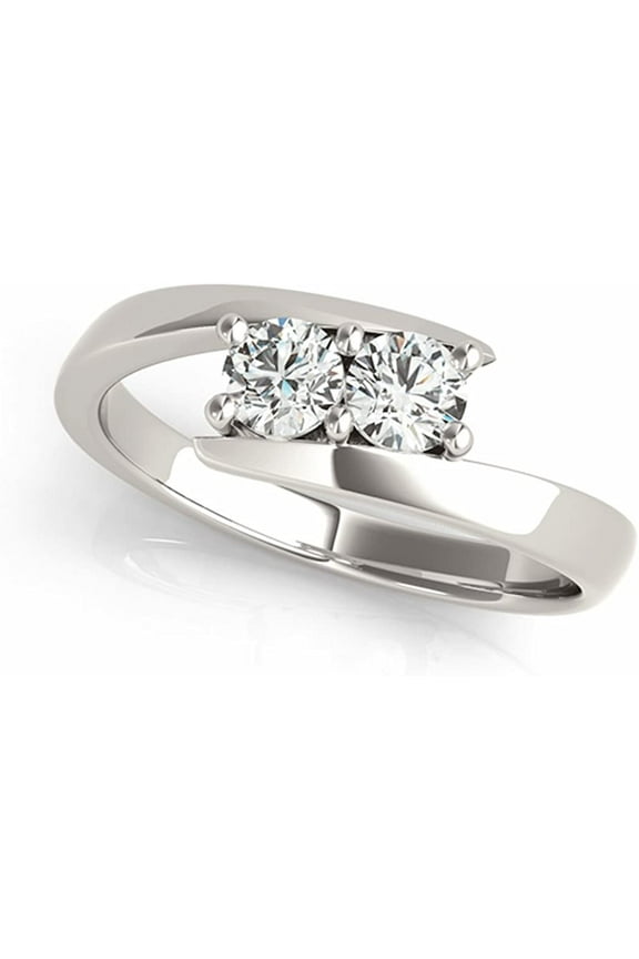 Two-Stone Forever Us Ring 1/2 ct tw Diamonds 14K White Gold IGI USA Certified (H-I / I1-I2)