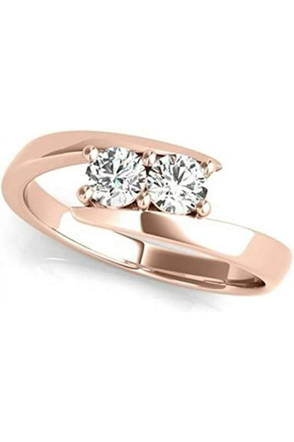 Two Stone Ring Forever Us 1/4 ct tw Diamonds 14K Yellow,White or Rose Gold (I-J/ I2-I3)