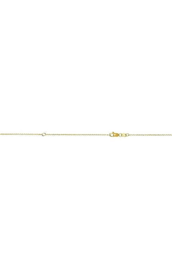 JewelStop 10K Gold 0.87mm 18in Extendable Cable Chain with Jump Ring at 16in with Polished Finish & Lobster Clasp (Yellow Gold)