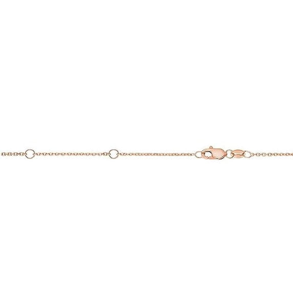 JewelStop 10K Gold 0.8mm 18in Double Extendable Cable Chain with Diamond Cut/Textured Finish and Spring Ring Clasp (Rose Gold)