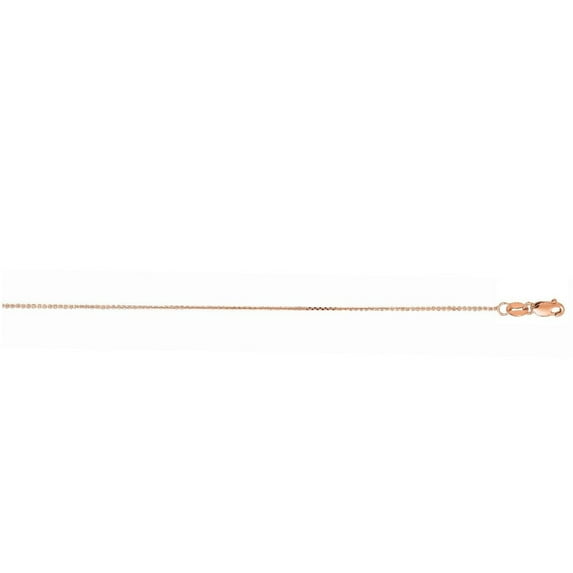 JewelStop 10K Gold 1.1mm Cable Chain with Diamond Cut Finish and Lobster Lock Clasp 16in