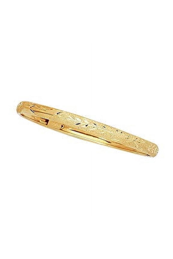JewelStop 10K Yellow Gold 4mm Diamond Cut Finish Children-size Bangle - 5", 2.8gr.