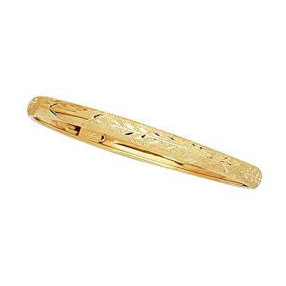 JEWELSTOP DESIGNER JEWELRY FOR LESS JewelStop 10K Yellow Gold 4mm Diamond Cut Finish with Bangle - 5.5",2.8gr.