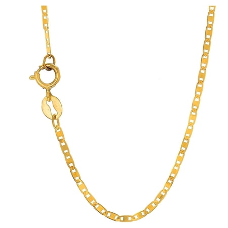 JewelStop 10k Solid Yellow Gold 1.2mm Mariner Chain Necklace with Spring Ring Clasp -16" 18" 20" 24"