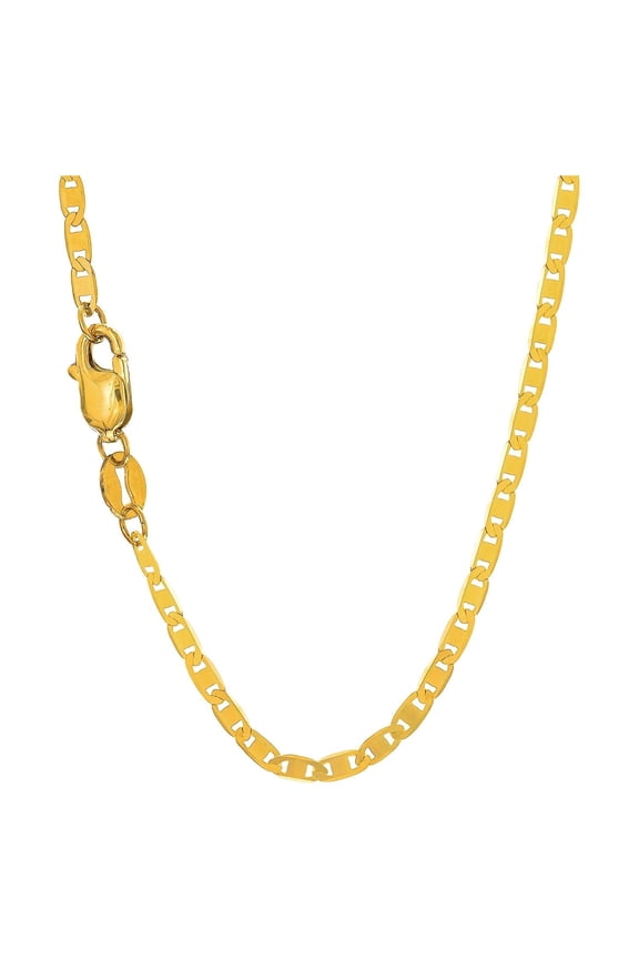 JewelStop 10k Solid Yellow Gold 1.7mm Mariner Chain Necklace - 20