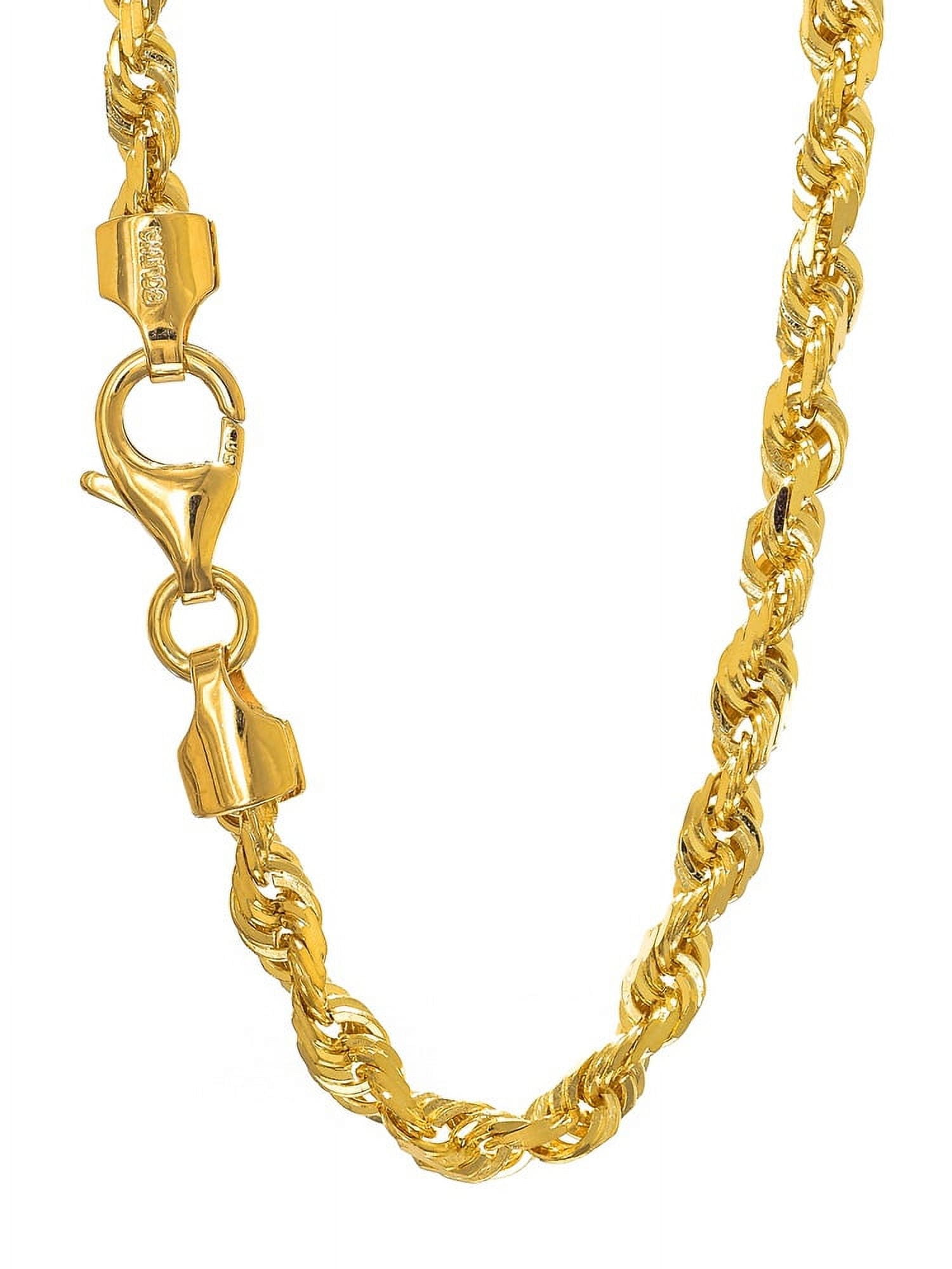 JewelStop 10k Solid Yellow Gold 3 mm Diamond-Cut Rope Chain Necklace 18" 20" 22" 24" 30 Lobster Claw - 9.61gr.