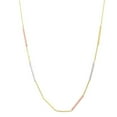 thumbnail image 1 of JewelStop 10k Tri-color Gold 0.9mm Bar Station Link Chain Necklace, Lobster Clasp. Includes 1" extender. - 18", 1 of 6