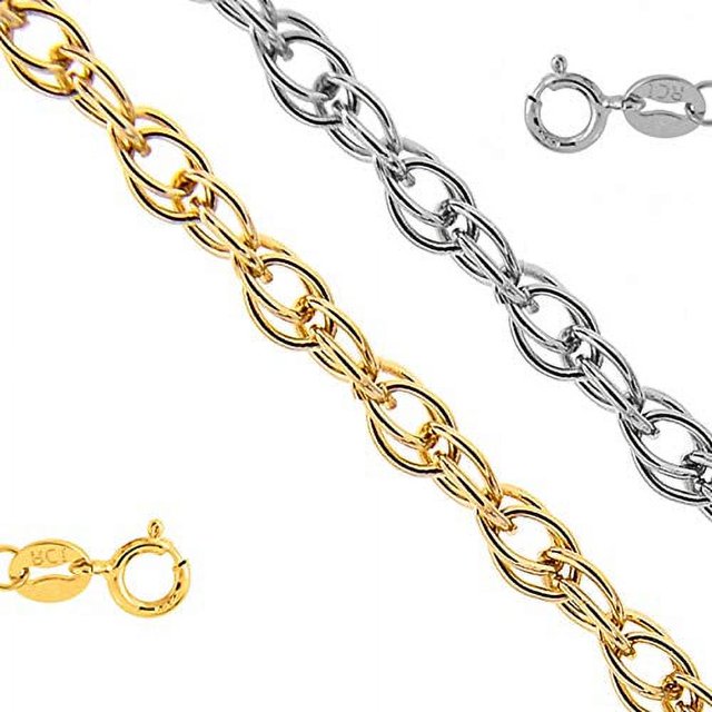 JewelStop 10k Yellow or White Gold .6mm Carded Cable Rope Chain