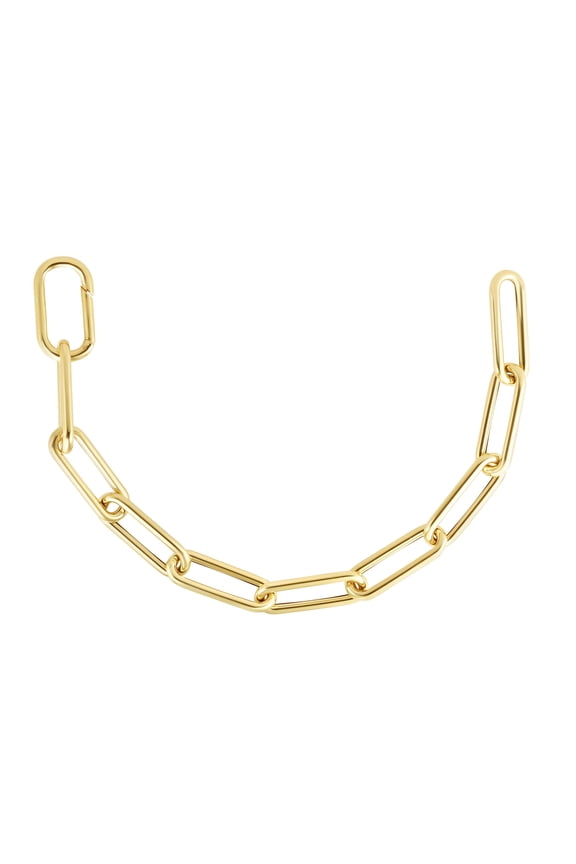 JewelStop 14K Polished Finish Yellow Gold 8.5mm Paperclip Chain with Invisible Clasp - 18"