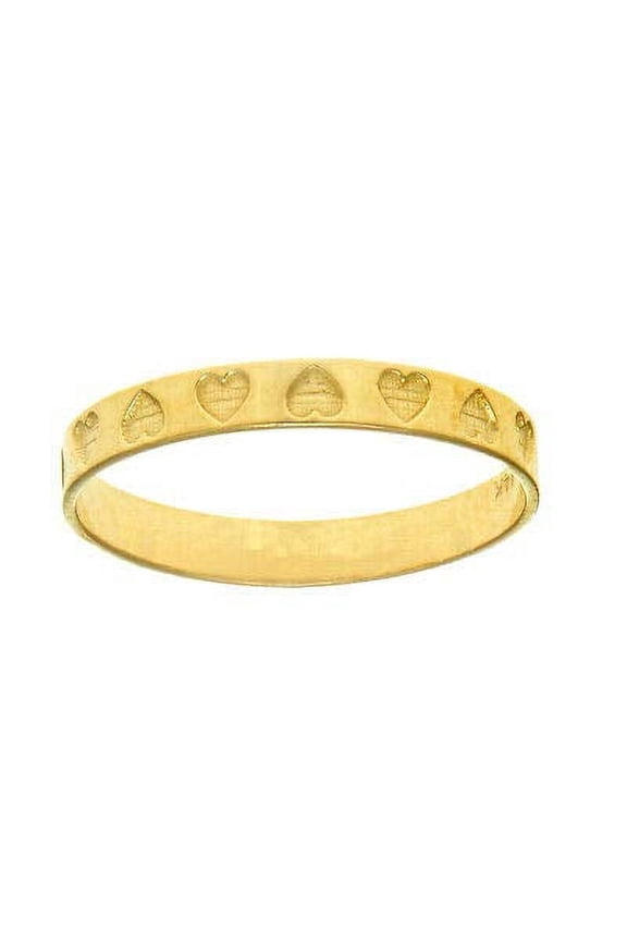 JewelStop 14K Real Yellow Gold Heart Design Ring, Sz 3