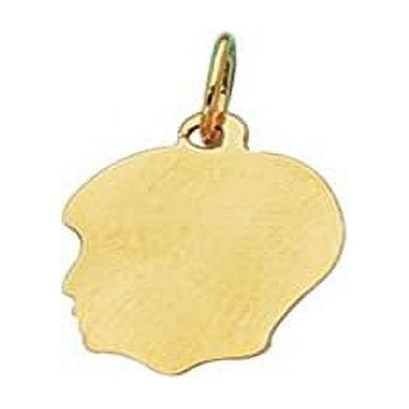 JewelStop 14K Solid Yellow Gold Shiny Face Charm Silhouette - 12.5mmx15mm