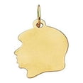 thumbnail image 1 of JewelStop 14K Solid Yellow Gold Shiny Face Charm Silhouette - 12.5mmx16mm, 1 of 2