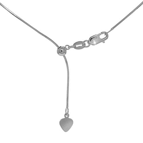 JewelStop 14K White Gold 0.85mm Extendable & Adjustable Snake Chain, Lobster Claw Clasp - 22 Inches, 3.6gr.