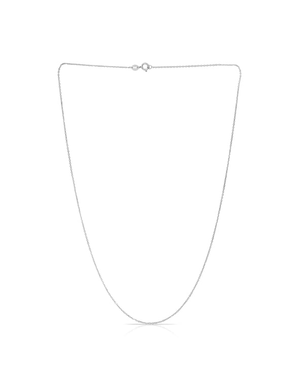 JewelStop 14K White Gold 18in 1.1mm Diamond-Cut Cable Chain