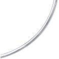 thumbnail image 1 of JewelStop 14K White Gold 3 mm Domed Omega Necklace, Lobster Claw Clasp - 18 Inches, 15.3gr., 1 of 5