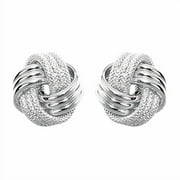 JEWELSTOP DESIGNER JEWELRY FOR LESS JewelStop 14K White Gold Love Knot Earrings - 9 mm, 1.3gr.