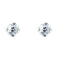 thumbnail image 1 of JewelStop 14K White Gold Polished Finish 2mm Round CZ Stud Earrings with Push Back Clasp, 1 of 5