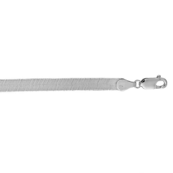JewelStop 14K White Gold Polished Finish 4.6mm Imperial Herringbone Chain with Lobster Clasp - 16",18"