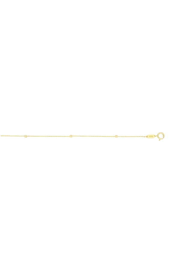 JewelStop 14K Yellow Gold 1.5mm Polished Finish Cube Saturn Chain with Spring Ring - 16",18"