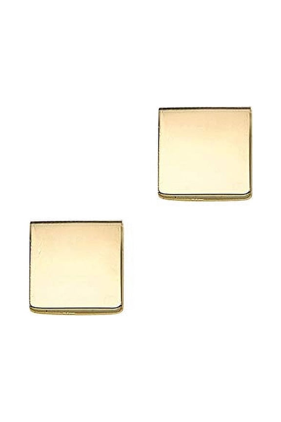 JewelStop 14K Yellow Gold 4.9mm Polished Square Post Earrings with Push Back Clasp